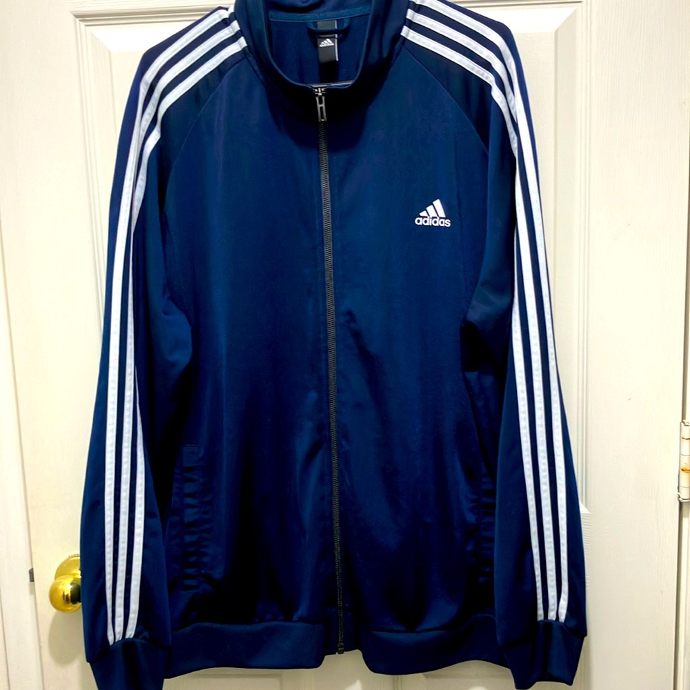 Adidas Essentials Track Jacket Tracksuit Sweatsuit Warmup Windbreaker soccer EUC